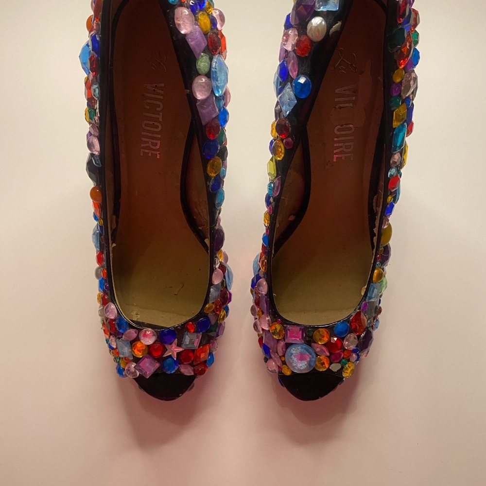 Multi colored Bedazzled heels